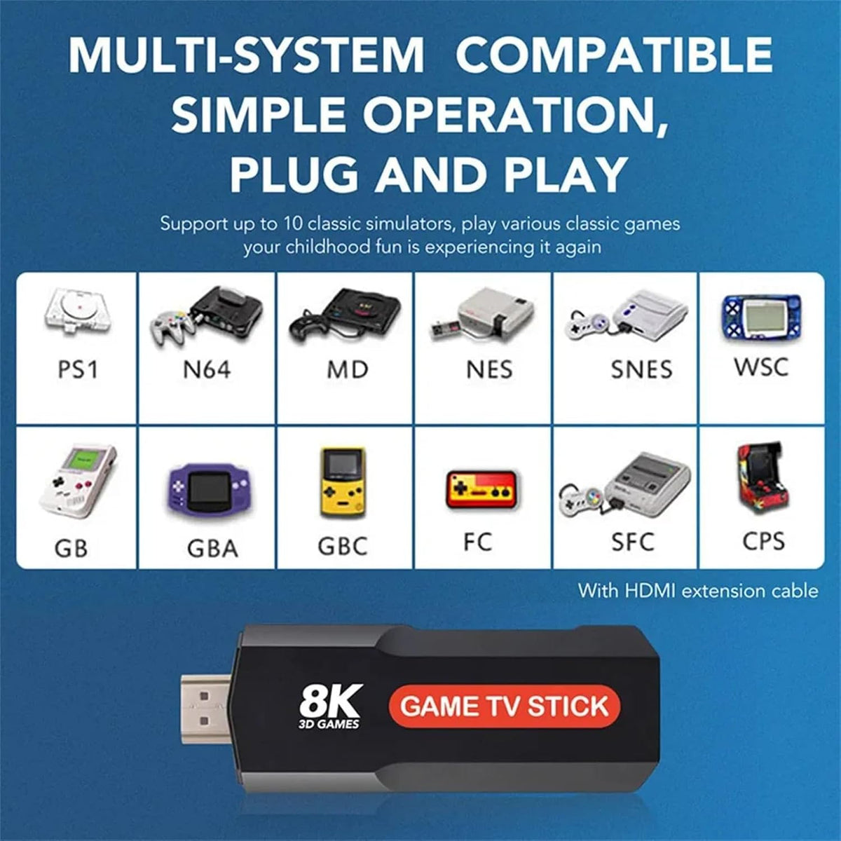 Q9 USB 2.0 Dual System Game Stick 8K Retro Console with 20000+ Games