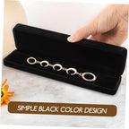Jewelry Box for Necklace and Bracelet Display 2pcs Black Lint Simple Jewelry Storage, Easy to Carry, for Jewelry Store and Engagement Presentation
