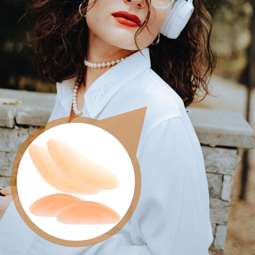 Silicone Adhesive Shoulder Pads for Women 2 Pairs Anti Slip Shoulder Shaping for Tops and Clothing, Smooth Look under Outfits, Photo Shoots and Social Outings