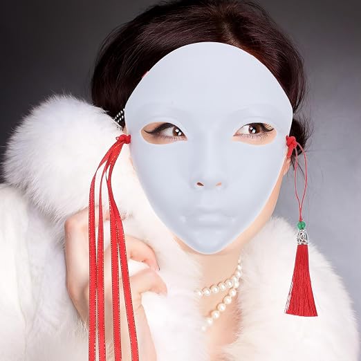 DIY Paintable White Mask Unfinished Hand Painting Mask Material for Cosplay Masquerade Costume Party and Fashion Shows for Creative Decoration and Design