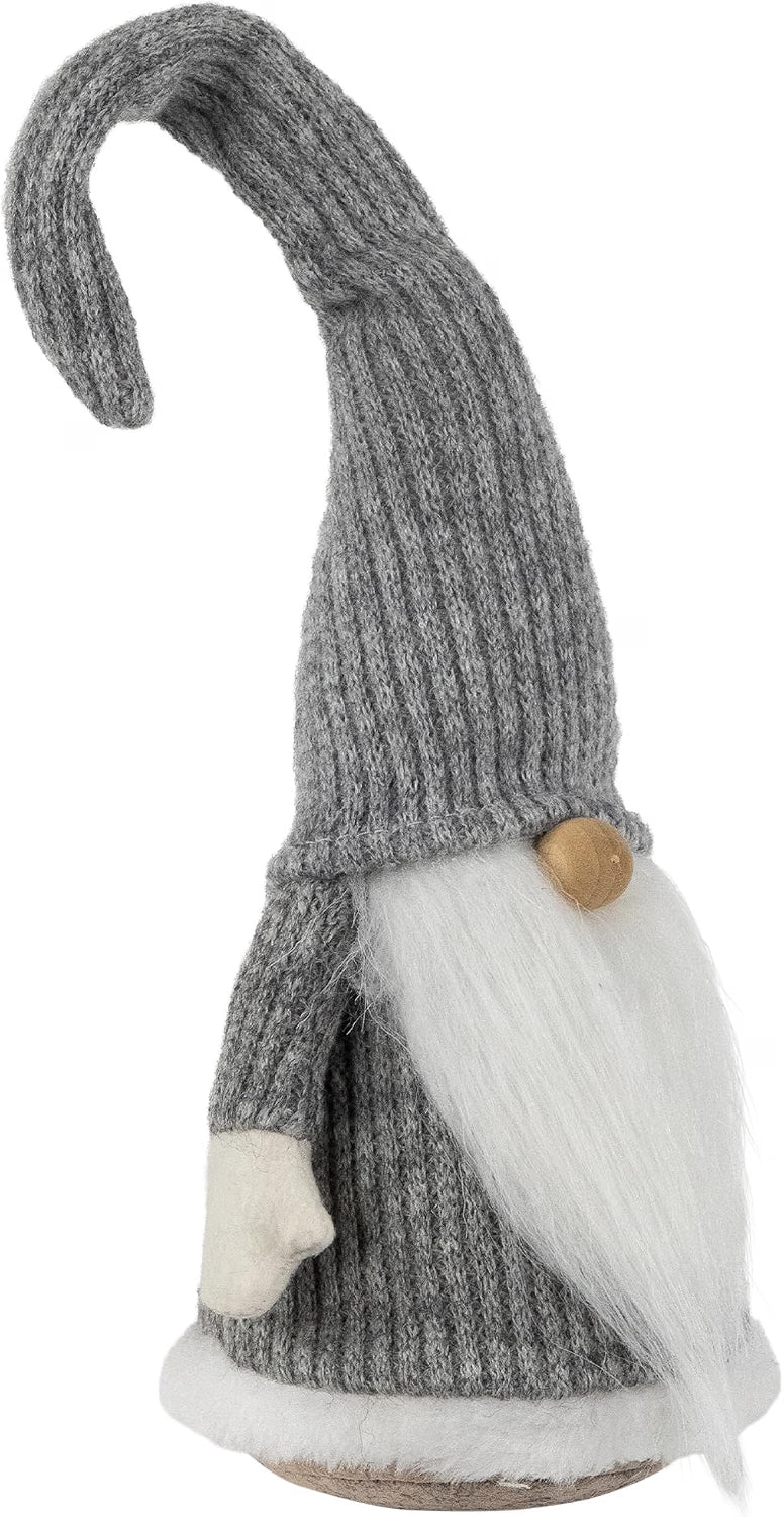 14" Gray and White Standing Christmas Gnome Tabletop Decor