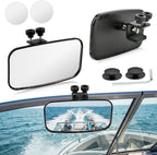 Boat Rear View Mirror, Upgrade Marine Mirror with 300° Curved Surface, 8" W x 4.5" H Boat Mirrors,Marine Mirror for Ski Boats Pontoon Boats Water Skiing Sports Wakeboarding Surfing