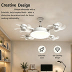 2026 E27 Socket Ceiling Fan Light, Silent LED Fan with Remote Control