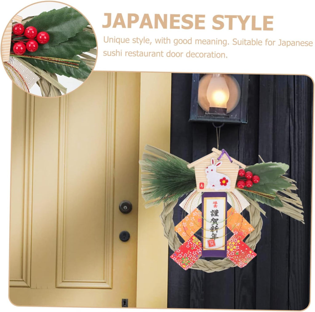 Japanese Style Year Hanging Decoration Straw Wreath Pendant for Festive Home Decor for Year Celebrations and Traditional Japanese Celebrations