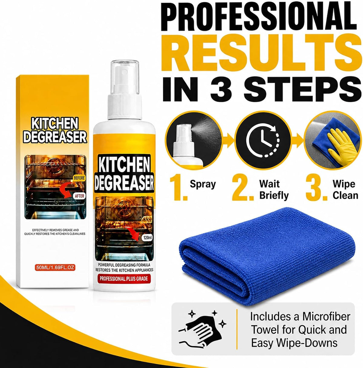 Grill Degreaser Spray Heavy Duty Cleaner For Outdoor Grills (2 Pcs) Cuts Through Tough Grease And Residue For Grills, Smokers, And Outdoor Cooking Areas