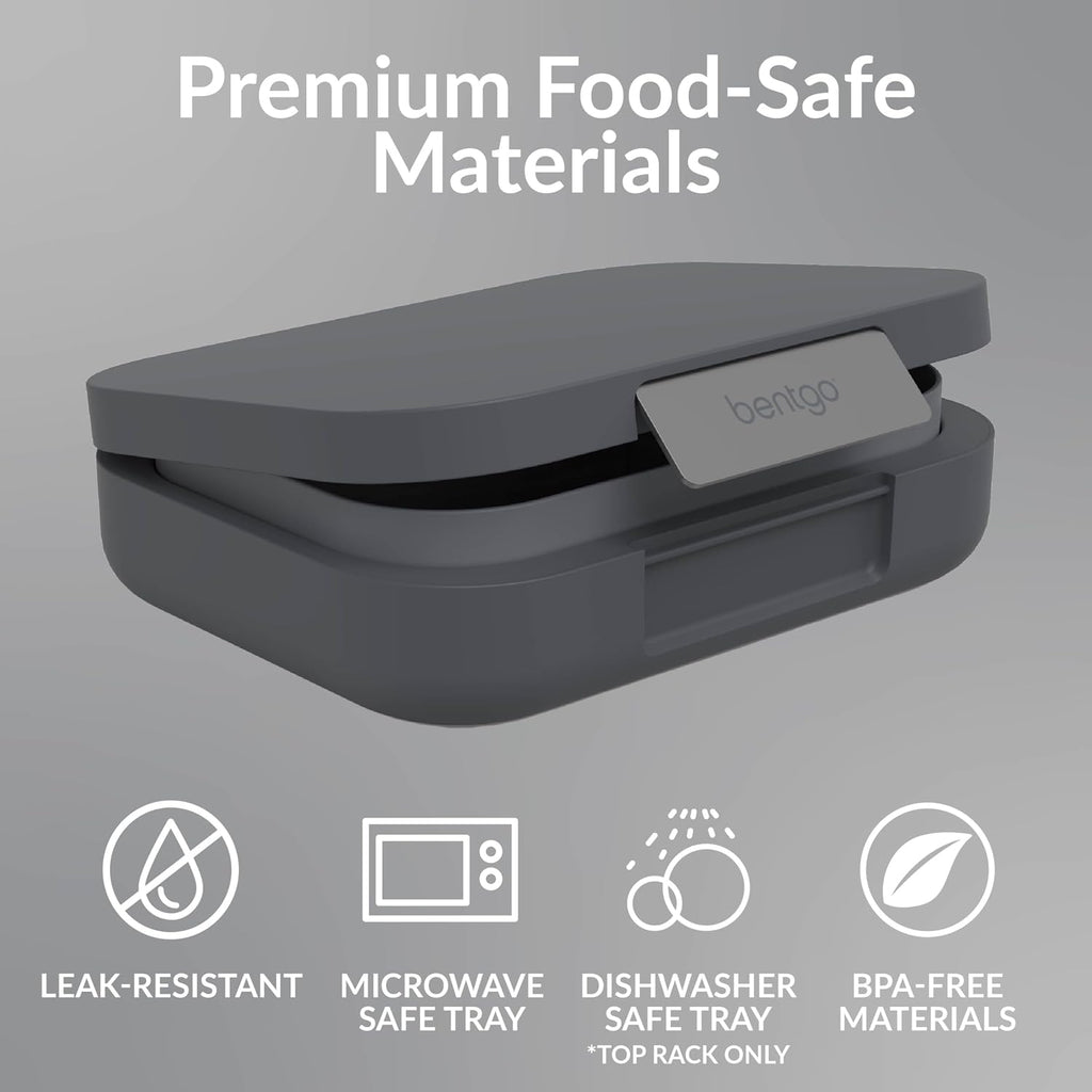 Modern Lunch Box (Dark Gray) Set With Deluxe Insulated Lunch Bag (Slate)