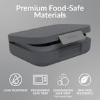 Modern Lunch Box (Dark Gray) Set With Deluxe Insulated Lunch Bag (Slate)
