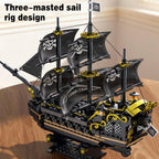 Pirate Ship Building Blocks, 3-Mast Classic Sailing Ship Model, 801 Pieces
