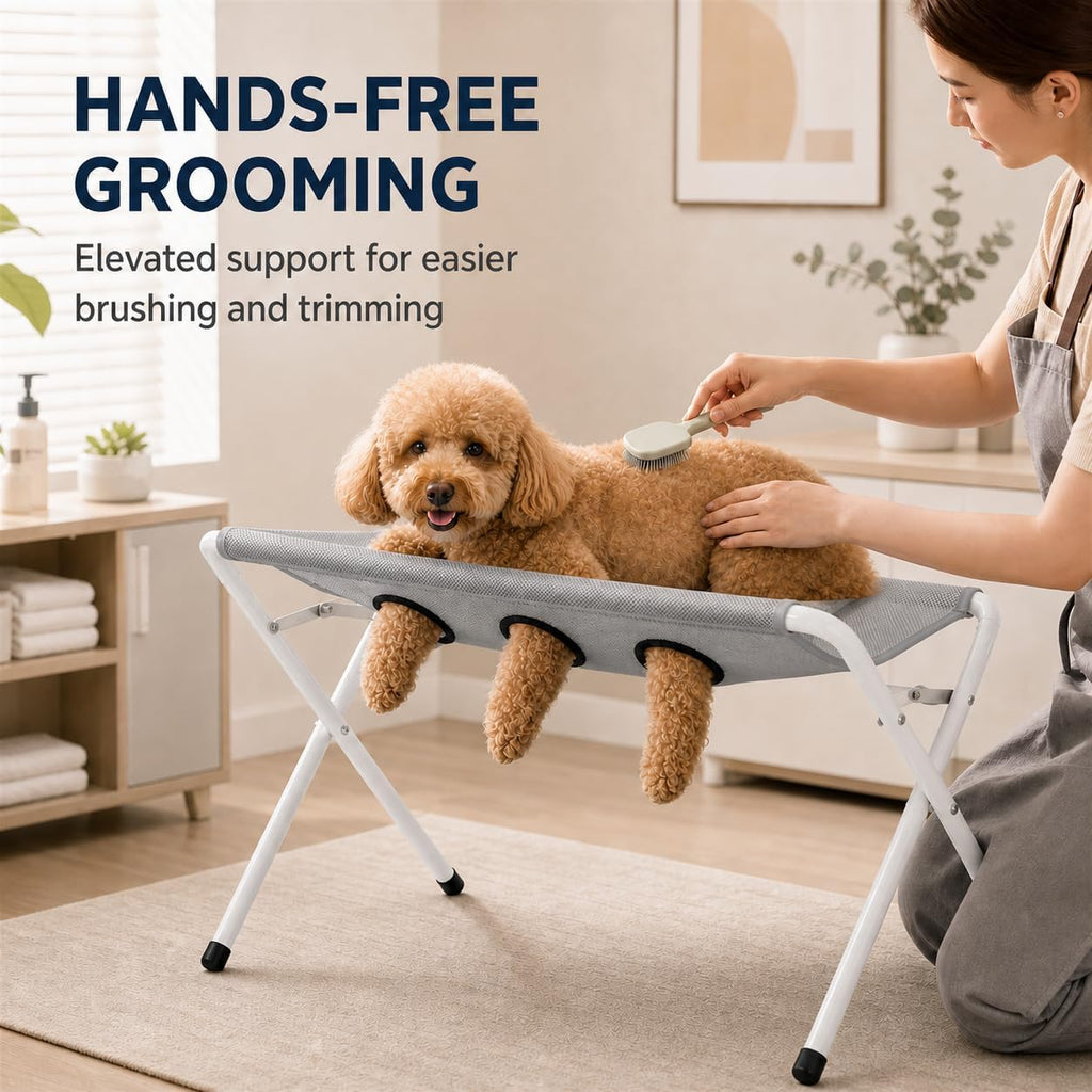 Dog Cat Bath Hammock with Foldable Grooming Stand for Pet Care