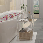 Acrylic End Table, Clear 3-Tier Side Table for Bedroom & Living Roo