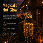 Lighted Witch Hat Hanging Chime, Halloween Hanging Witch Hats with Lights