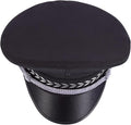 Wide Brim Guard Hat for Stage Performance Props, Black Cotton Polyester Fabric, Hat Brace with Mesh Design, Lightweight Summer Wear, Simple Classic Style