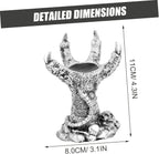 Dragon Claw Sphere Holder Resin Display Base for Crystal Ball Silver Finish, Flat No Burrs Design, Light Weight Build, Bedroom Table Accent