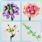 Pink Carnation Building Blocks, 514-Piece Flower Bouquet Set