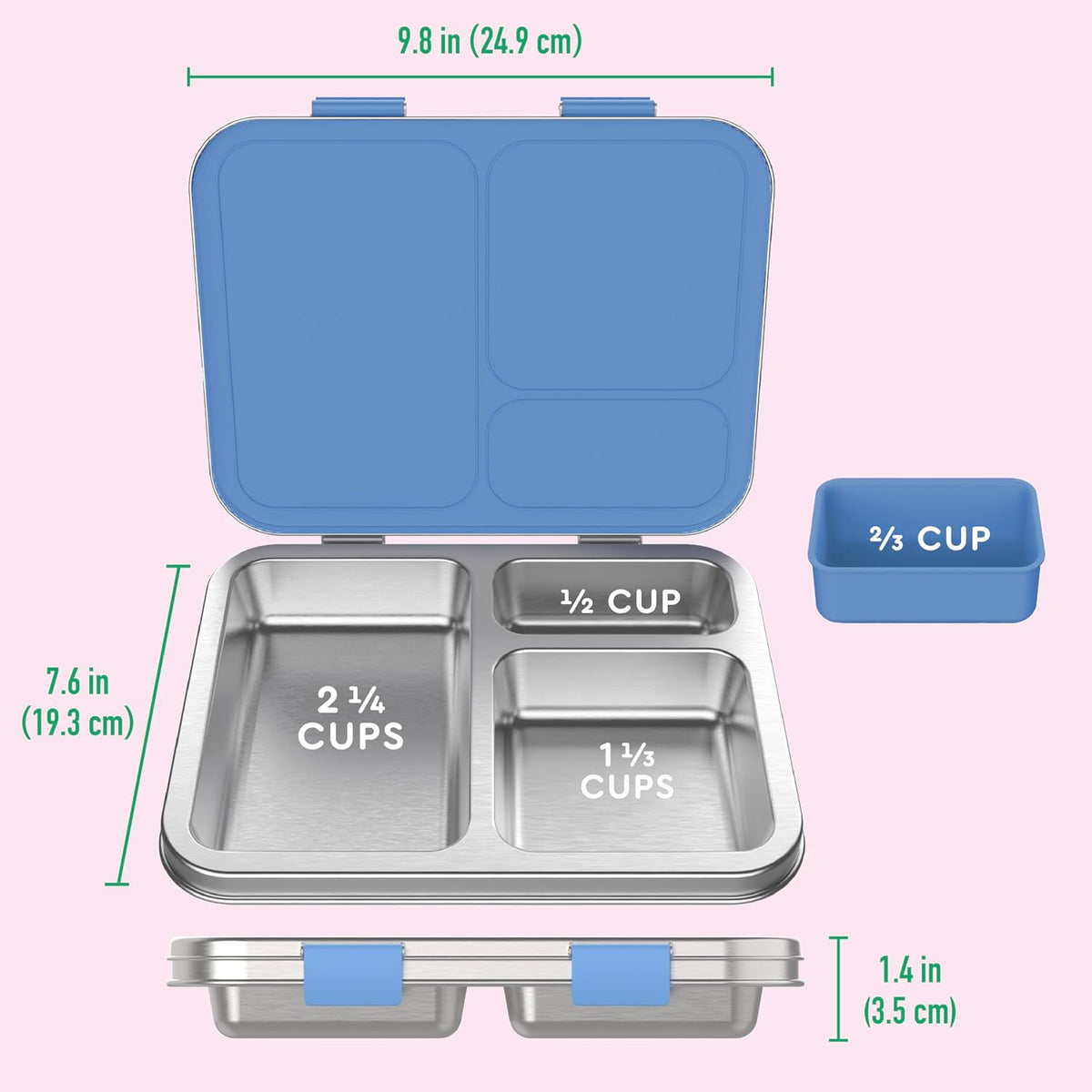 Kids Stainless Steel Lunch Box and Water Bottle Set (Rainbows & Butterflies)
