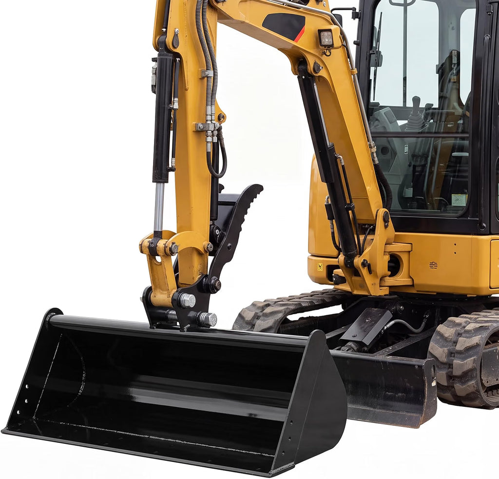 Plain Mud Bucket Grading Attachment with Pins for Mini Excavators