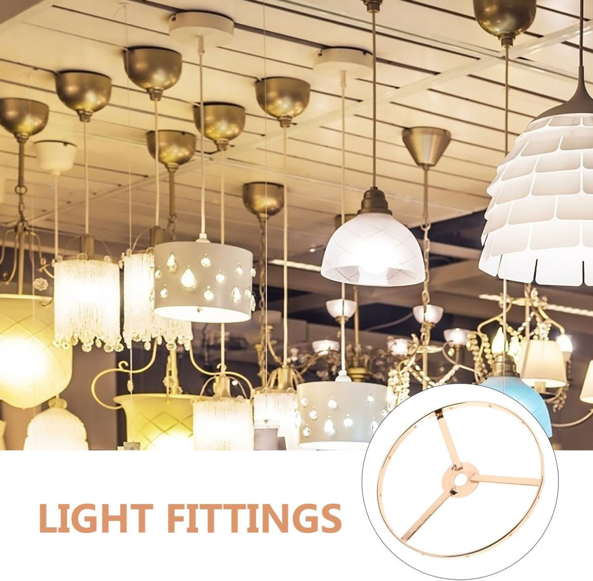 Shade Holder Lampshade Rings Diy Pendant Lamp Ring Chandelier Frame Diy shade Frame s Shade Chandelier Iron Shelf Double Layer E27
