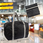 Bagtogo Luggage Bag - Foldable Travel Bag (35L), Water-Repellent & Lightweight Nylon, Adjustable Carry Straps, Waterproof Zips, Suitcase Strap for Trolley Attachment, black, Einheitsgröße