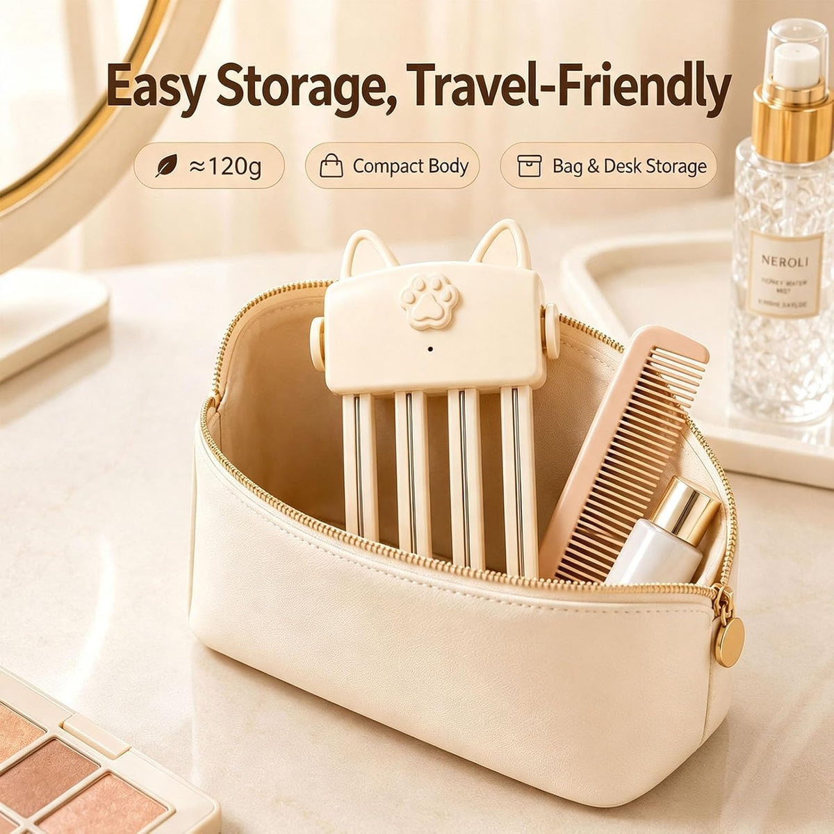 Root Lifter Hair Clip Heated Styling Tool For Hair Volume (Off White) Adds Lift At Hair Roots For Fuller Looking Styles, Ideal For Fine And Thick Hair