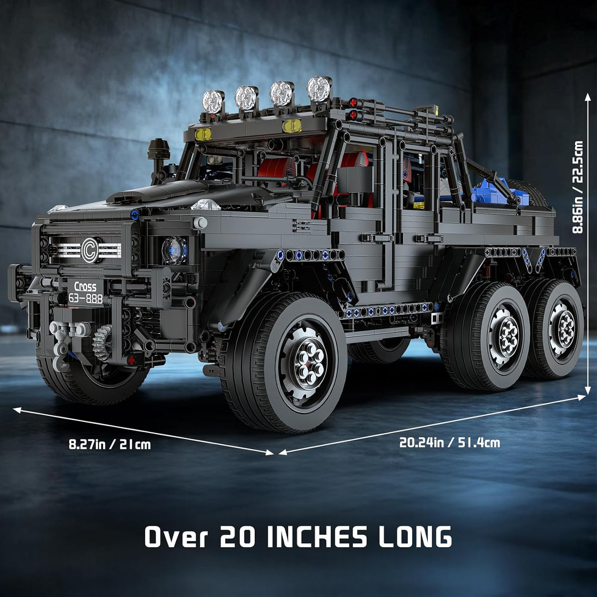 1:8 Off-Road Car Building Set, 4x4 SUV Model Kit for Adults & Teens