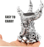 Dragon Claw Sphere Holder Resin Display Base for Crystal Ball Silver Finish, Flat No Burrs Design, Light Weight Build, Bedroom Table Accent