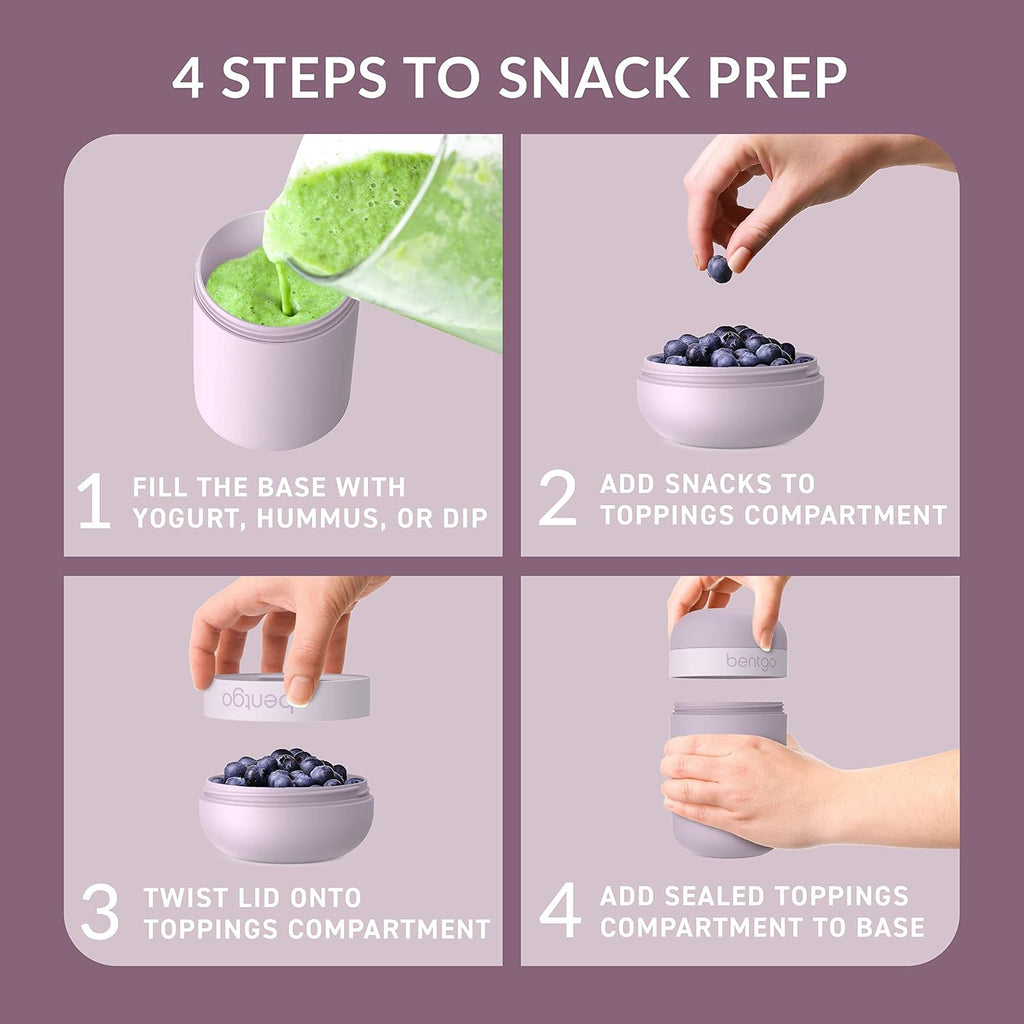 Modern Bento-Style Lunch Box Set With Reusable Snack Cup (Orchid)