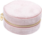 Pink Jewelry Box Portable Travel Case Xmas for Girlfriends Lint Lined, Holds Necklace Bracelet Earrings Rings Pendants, Stylish Shape for Journey and Valentine Gifting