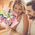 Pink Carnation Building Blocks, 514-Piece Flower Bouquet Set