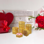 12 pcs Hexagonal Candy Gift Boxes Hollow Out Jewelry Wrapping Box for Wedding Favors Christmas Parties Candy Container Packaging 2.36 X 2.36 X 1.18 in Gold