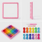 Weaving Loom Kit, DIY Potholder Knitting Kit with 192 Craft Loops for Beginners