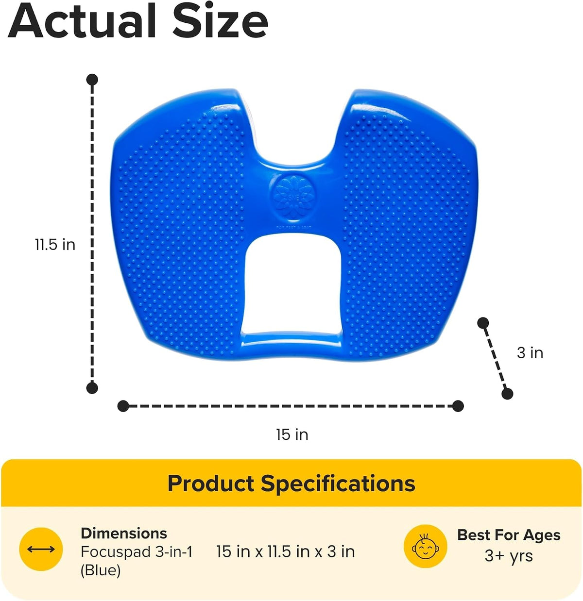 Special Needs Essentials FocusPad 3-in-1 | Blue Bouncy Chair | Sensory Foot Cushion | Therapy Tools for Kids and Adults with ADHD & Autism (Blue)