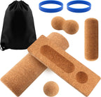 Natural Cork Balance Board Kit, 4-in-1 Foot & Ankle Strengthener Kit, Balance Trainer with Massage Roller & Ball, Toe Resistance Bands, Portable Balances Trainer for Home, Office
