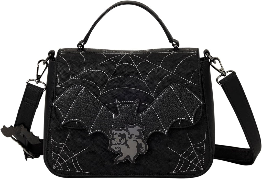 Mickey & Minnie - Spiderwebs and Bats - Crossbody Bag with Metal Charm - Collectible Bags