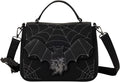 Mickey & Minnie - Spiderwebs and Bats - Crossbody Bag with Metal Charm - Collectible Bags