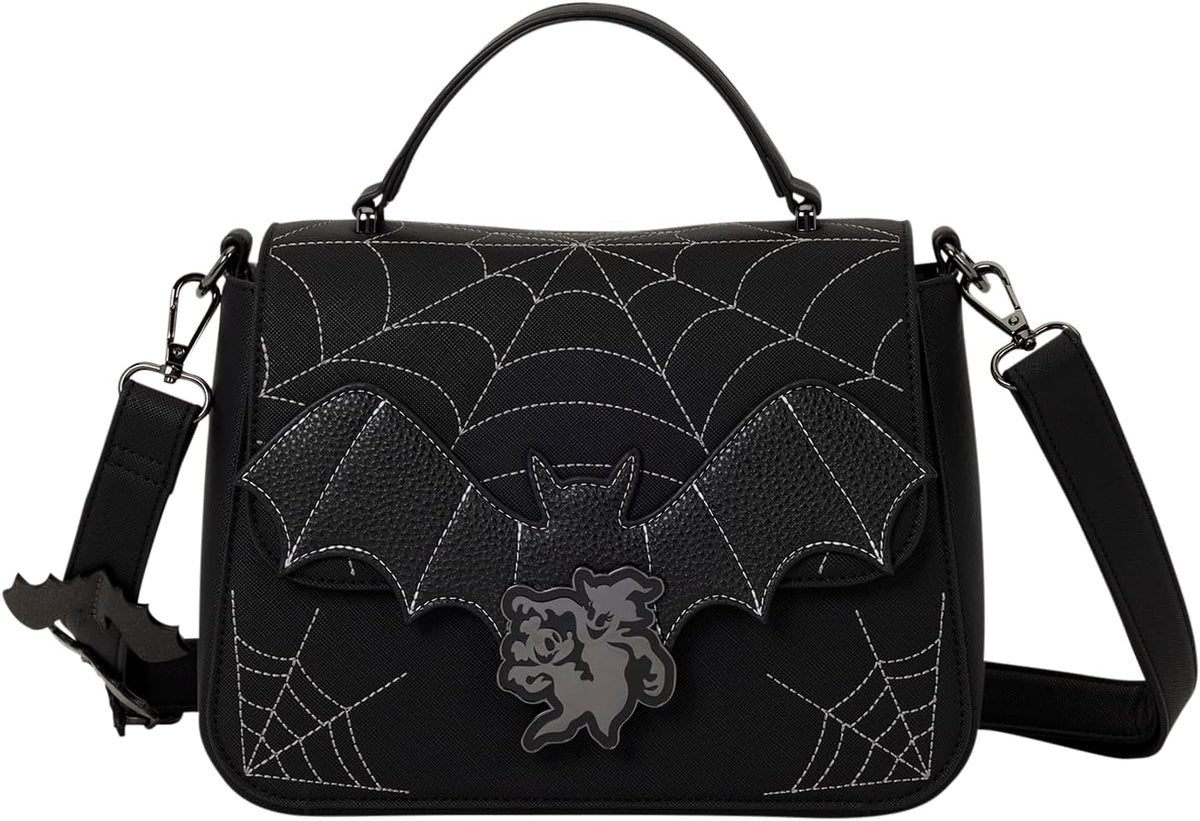 Mickey & Minnie - Spiderwebs and Bats - Crossbody Bag with Metal Charm - Collectible Bags
