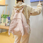 Wing Backpack Lightweight Nylon Daypack For Women Travel (White) Unique Wing Design Adds A Stylish Touch To Daily Carry, Ideal For School, Travel, Shopping And Casual Outings.