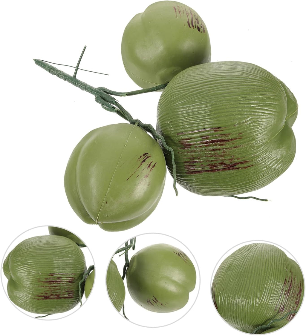 Artificial Coconuts Fake Fruit Photo Props for Farmhouse Decorations Tropical Creative Simulated Coconut Ornaments Luau Theme Decorations