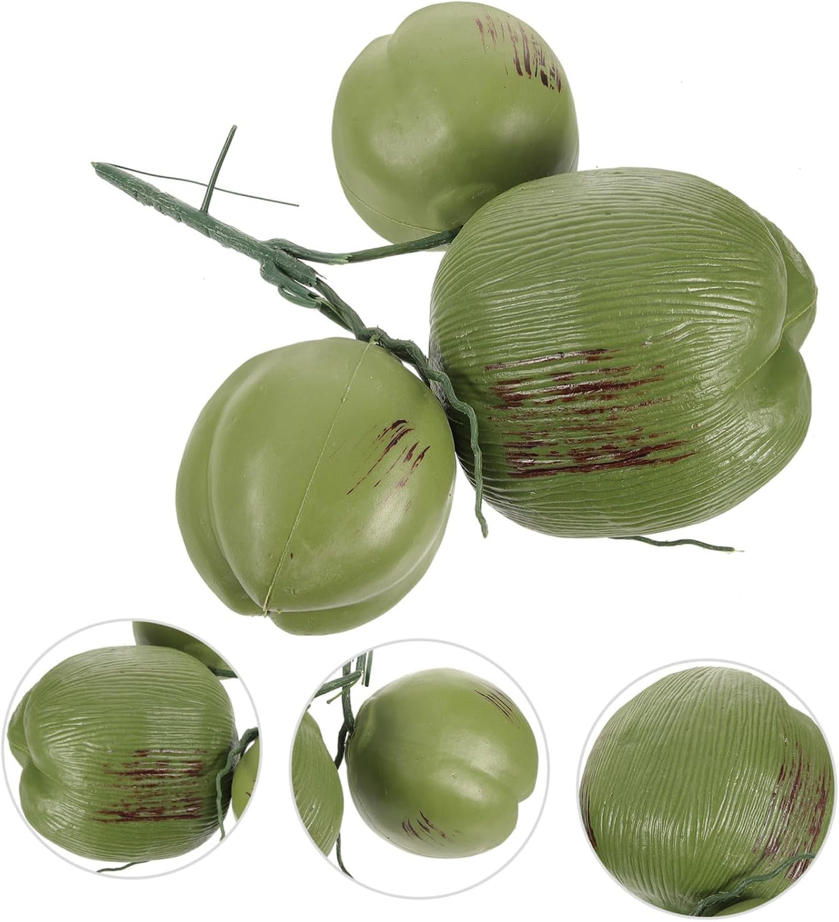 Artificial Coconuts Fake Fruit Photo Props for Farmhouse Decorations Tropical Creative Simulated Coconut Ornaments Luau Theme Decorations
