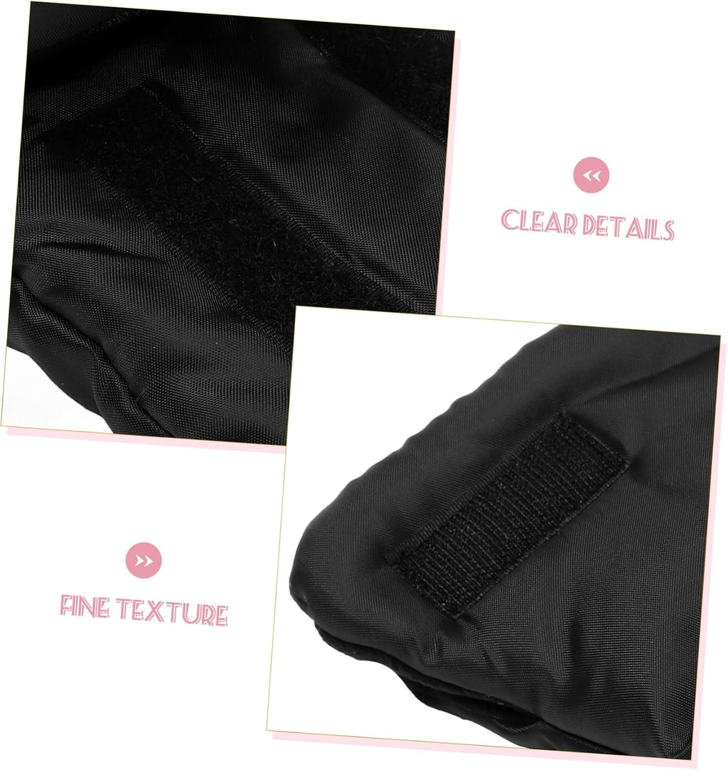 Insulated Stroller Mittens for Winter, Windproof Warm Gloves Xmas 1 Pair, Oxford Cloth Cotton Build, Black Finish, Outdoor Use, Men and Women, Sturdy Practical Design
