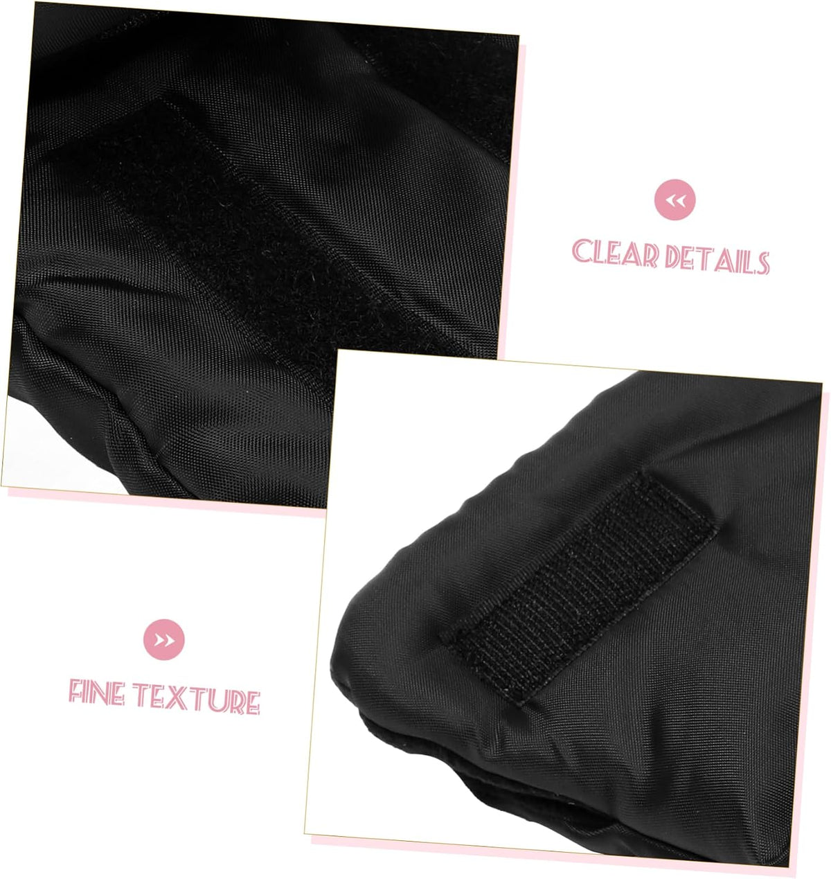 Insulated Stroller Mittens for Winter, Windproof Warm Gloves Xmas 1 Pair, Oxford Cloth Cotton Build, Black Finish, Outdoor Use, Men and Women, Sturdy Practical Design