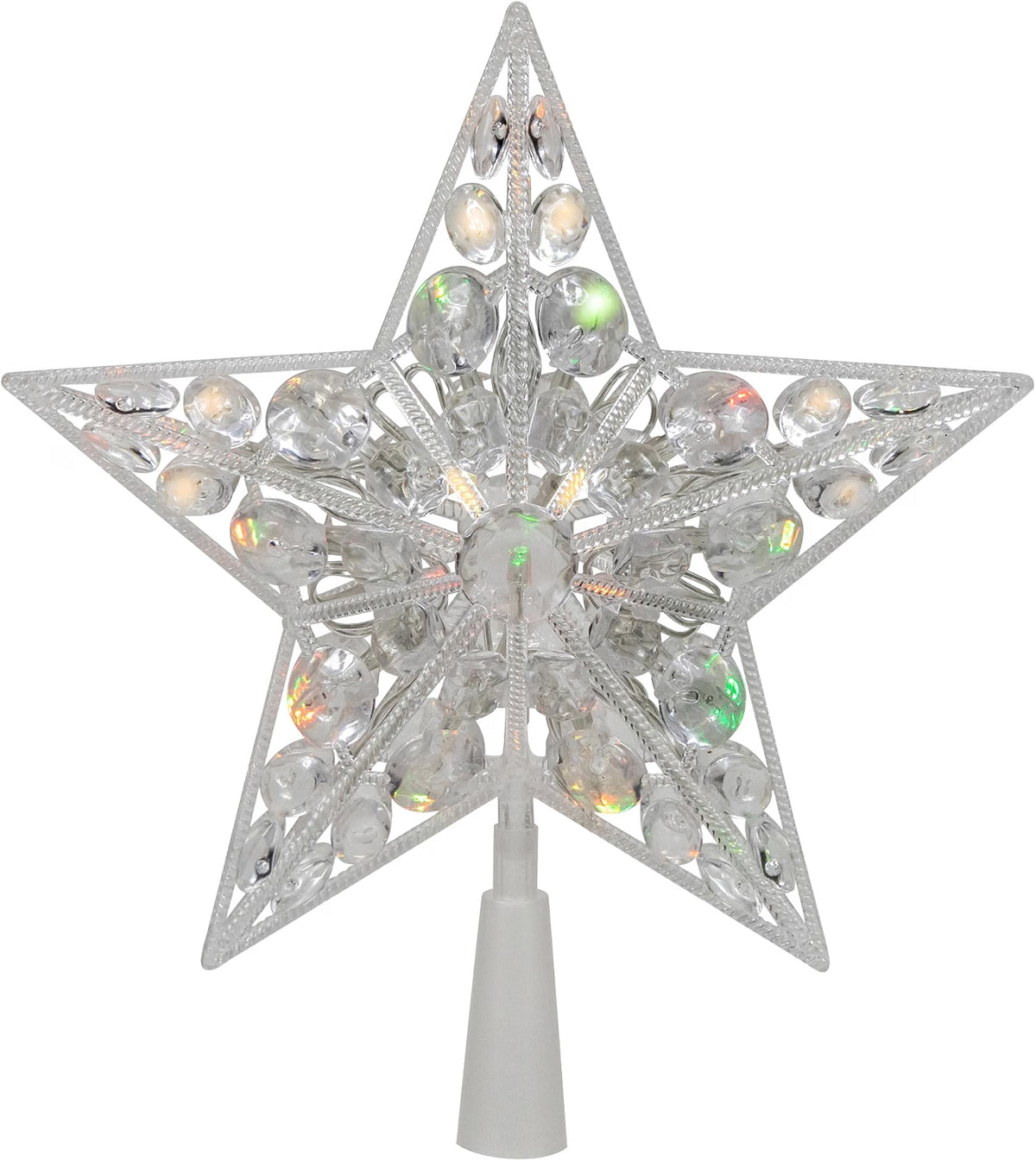 LED Lighted Color Changing Jeweled Star Christmas Tree Topper - 9.5"
