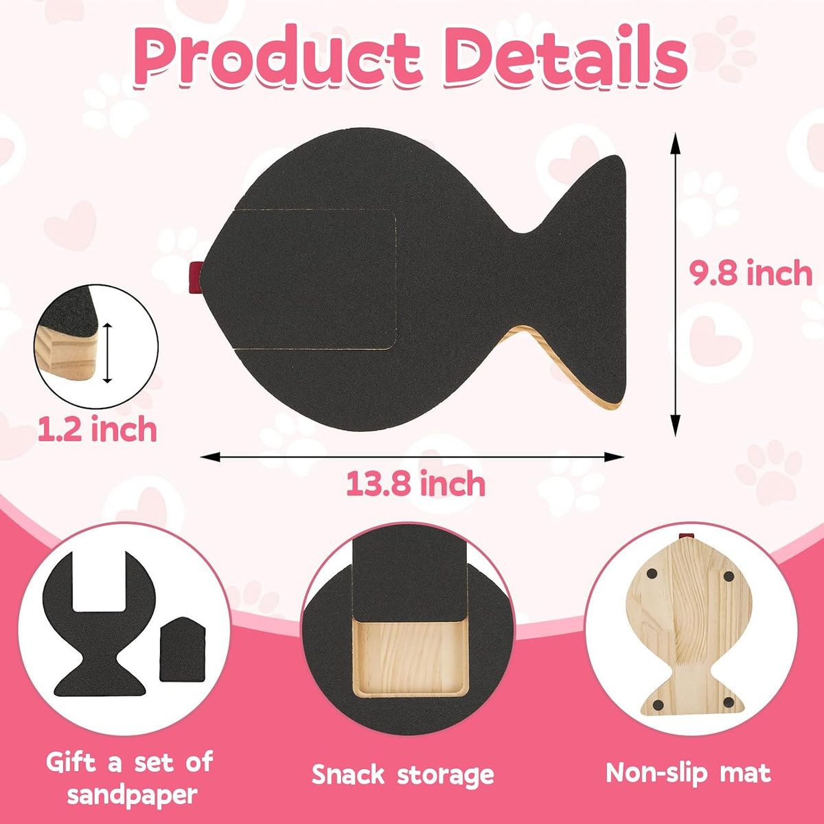 Dog Nail Scratch Board, Dog Scratch Board with Treat Box