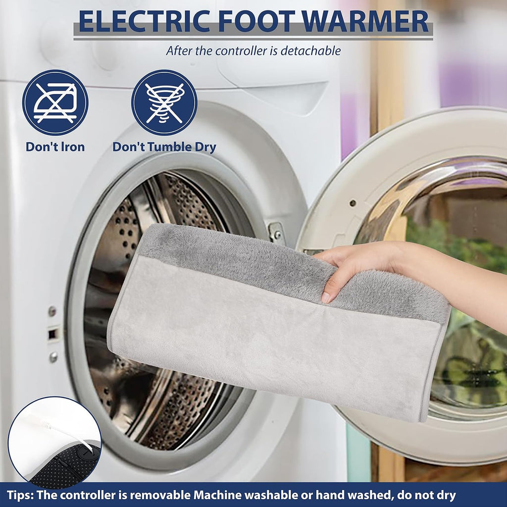 Electric Foot Warmer, Double-Sided Foot Heating Pad with LCD Displa