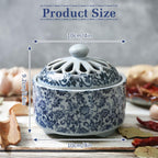 Ceramic Garlic Keeper with Breathable Lid, 4-Inch Countertop Storage Container