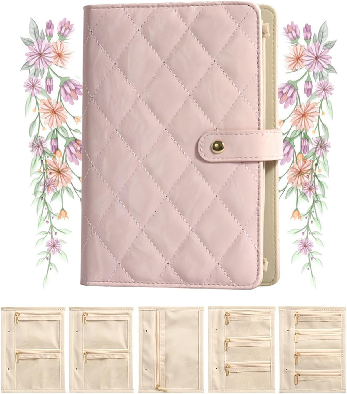 Travel Jewelry Notebook, Jewelry Notebook Organizer with 5 Detachable Binder Pages for Rings, Earrings, Necklaces, Tangle-Free Storage for Travel & Daily Use