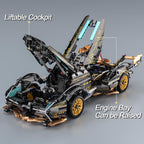 1:14 Sport Racing Car Building Blocks, Race Car Model with LED Lights