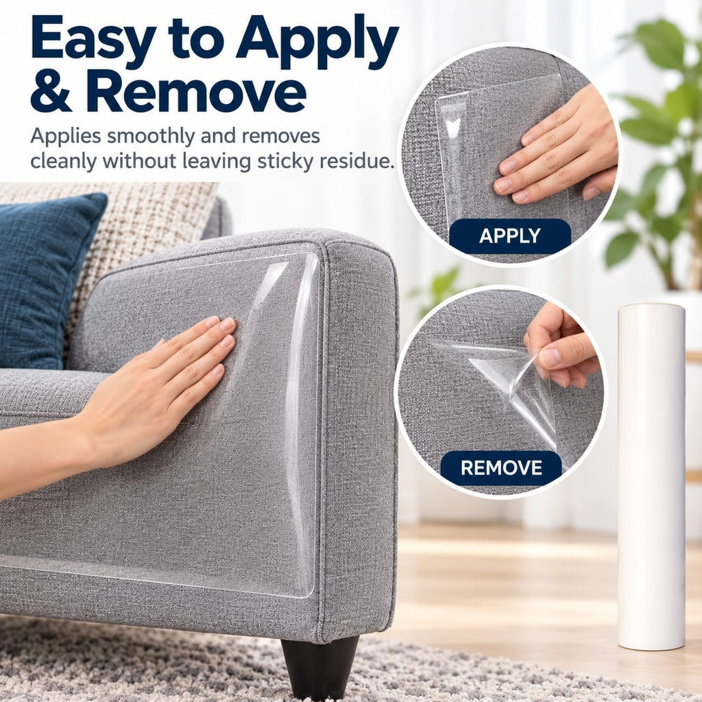 Cat Scratch Furniture Protector Roll, Furniture Protectors from Cats (7.9 in × 16.4 ft)