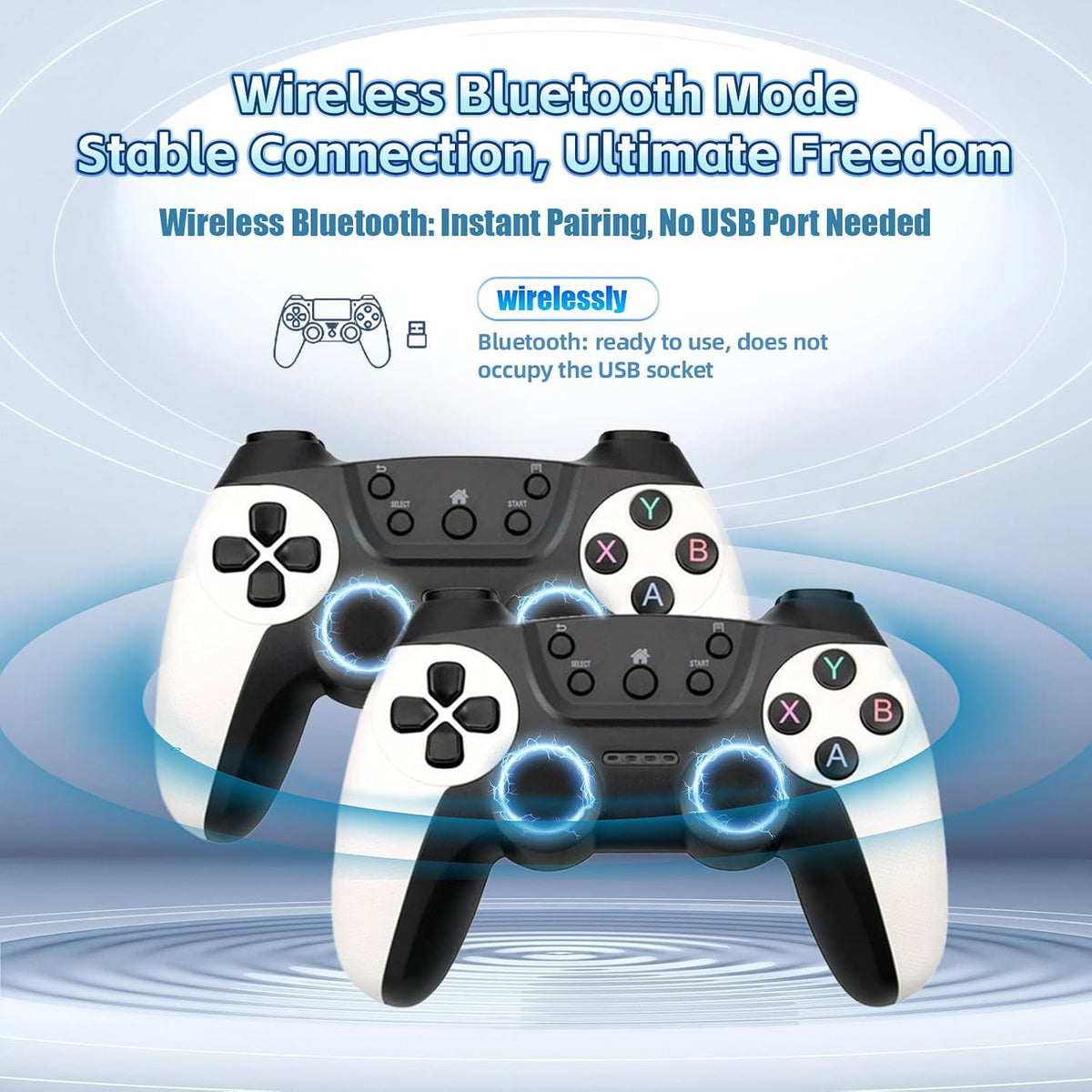 HKOORLAMULS 2.4G Wireless Dual Gamepad, White