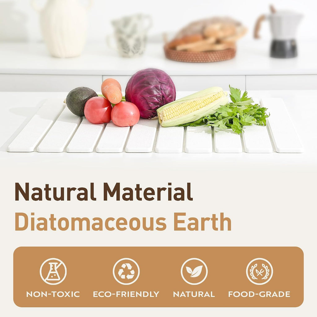 Diatomaceous Earth Large Stone Drying Mat for Kitchen Counter 24x16 Inch