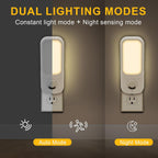 Motion Sensor Night Light with Flashlight, Dusk-to-Dawn Sensor, Adjustable Warm White Brightness for Bedroom & Hallway